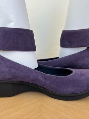 Dansko Purple Suede Ankle-Strap Flats